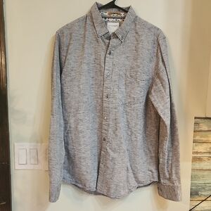 Ricky Singh Denim & Flower Men's Casual Gray Button-Down Shirt